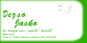 dezso jasko business card